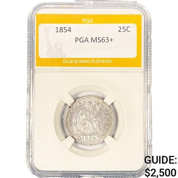 1854 Seated Liberty Quarter PGA MS63+