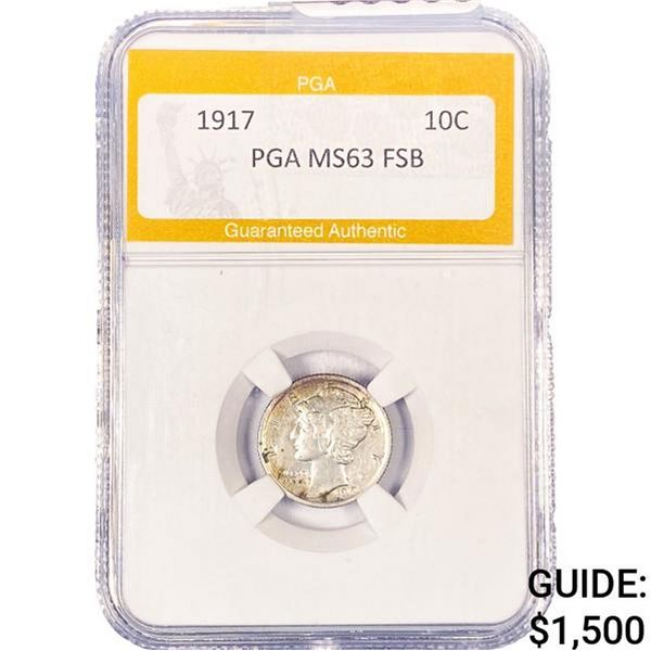 1917 Mercury Silver Dime PGA MS63 FSB