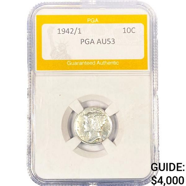 1942/1 Mercury Silver Dime PGA AU53