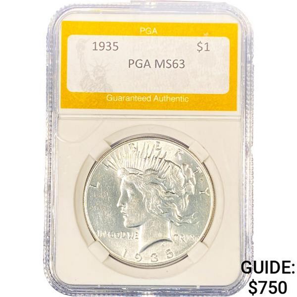 1935 Silver Peace Dollar PGA MS63