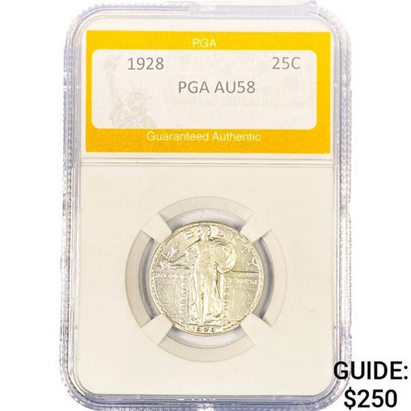 1928 Standing Liberty Quarter PGA AU58