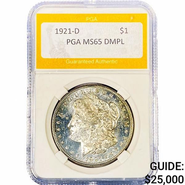 1921-D Morgan Silver Dollar PGA MS65 DMPL