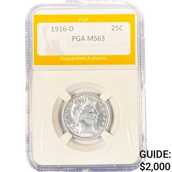 1916-D Barber Quarter PGA MS63