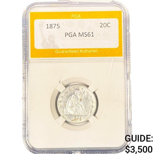 1875 Twenty Cent Piece PGA MS61