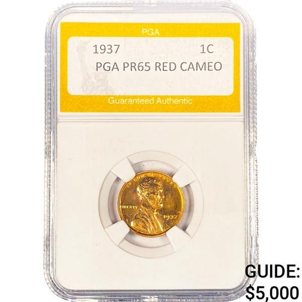 1937 Wheat Cent PGA PR65 RED CAMEO