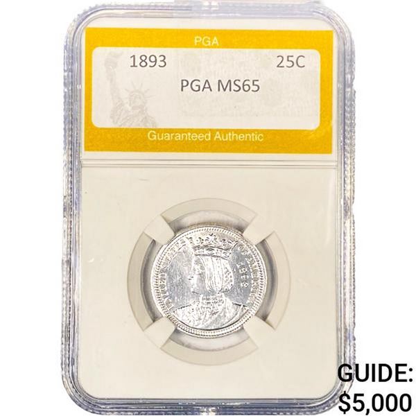 1893 Isabella Silver Quarter PGA MS65