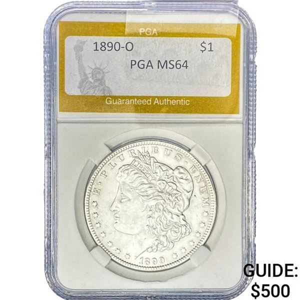 1890-O Morgan Silver Dollar PGA MS64