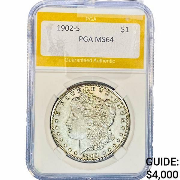 1902-S Morgan Silver Dollar PGA MS64