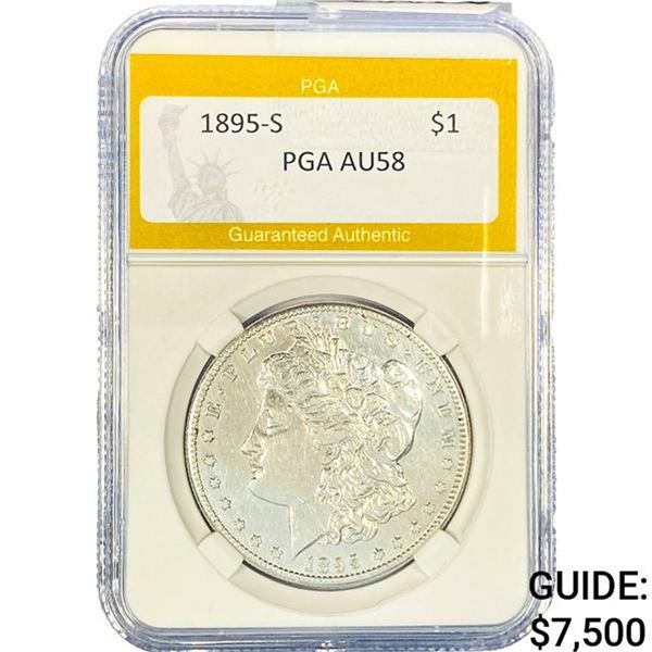 1895-S Morgan Silver Dollar PGA AU58