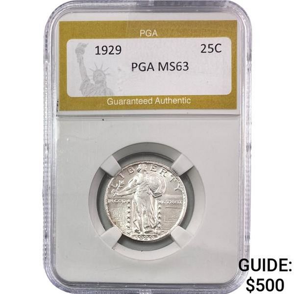 1929 Standing Liberty Quarter PGA MS63