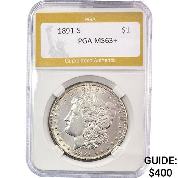 1891-S Morgan Silver Dollar PGA MS63+
