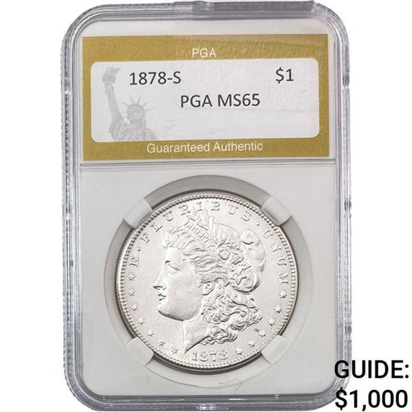 1878-S Morgan Silver Dollar PGA MS65