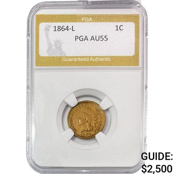 1864-L Indian Head Cent PGA AU55