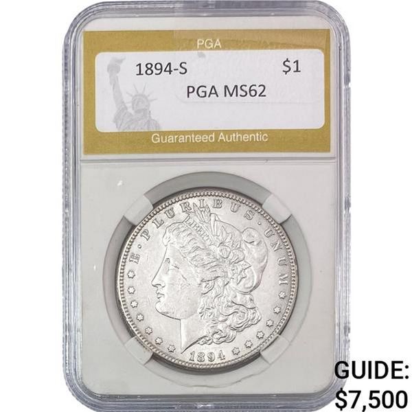 1894-S Morgan Silver Dollar PGA MS62