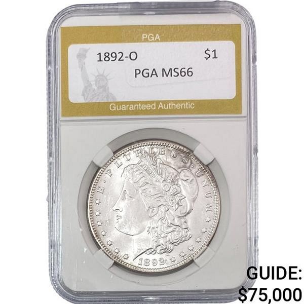 1892-O Morgan Silver Dollar PGA MS66