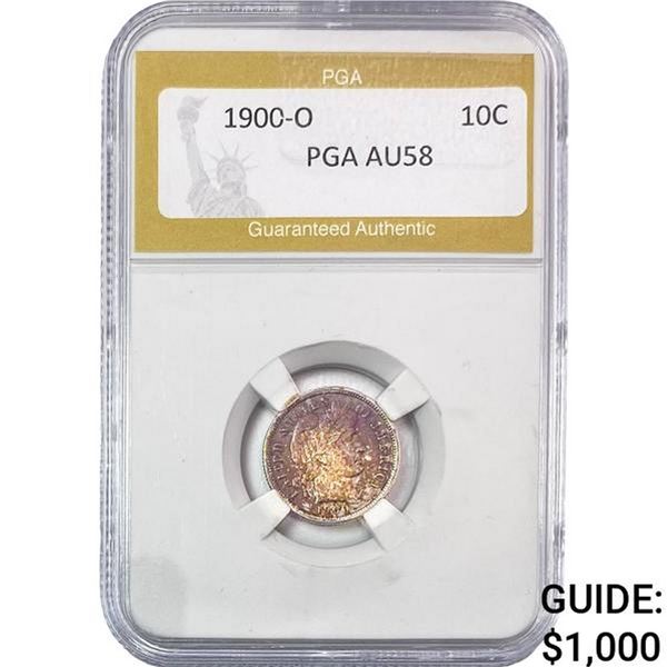 1900-O Barber Dime PGA AU58
