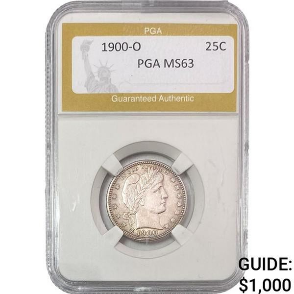 1900-O Barber Quarter PGA MS63