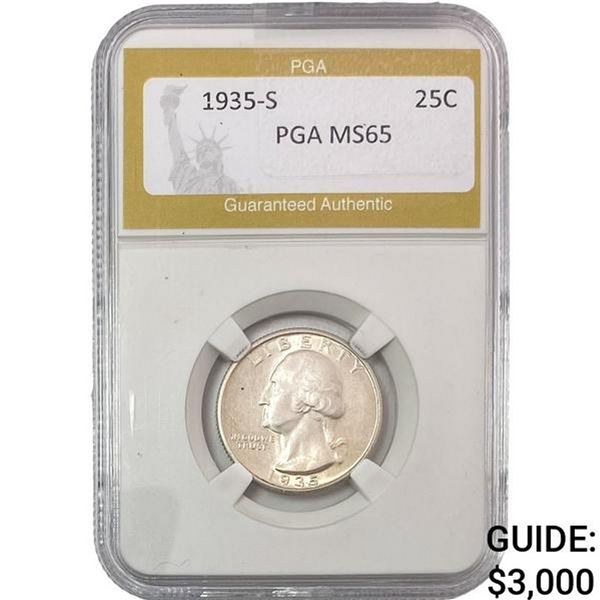 1935-S Washington Silver Quarter PGA MS65