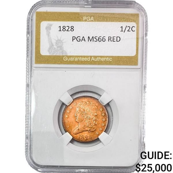 1828 Liberty Cap Half Cent PGA MS66 RED
