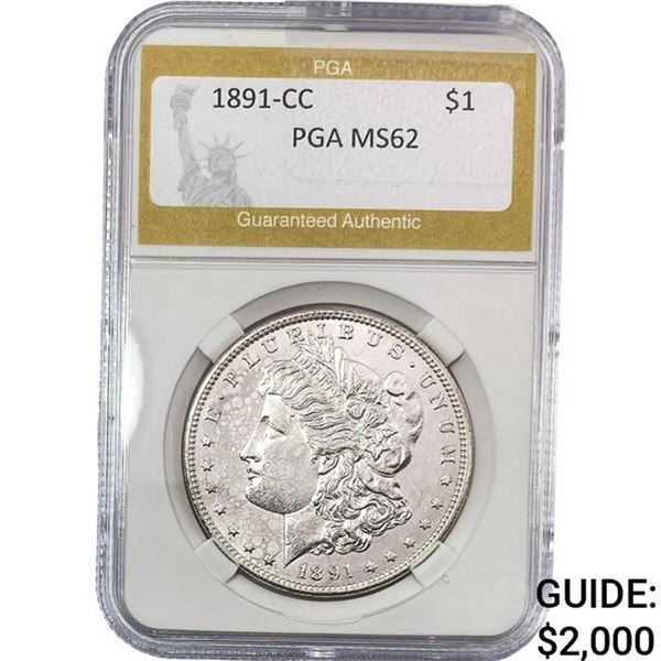 1891-CC Morgan Silver Dollar PGA MS62