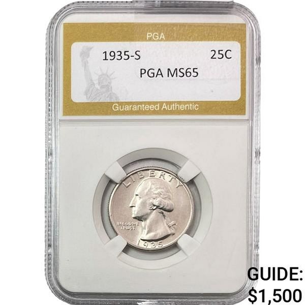 1935-S Washington Silver Quarter PGA MS65