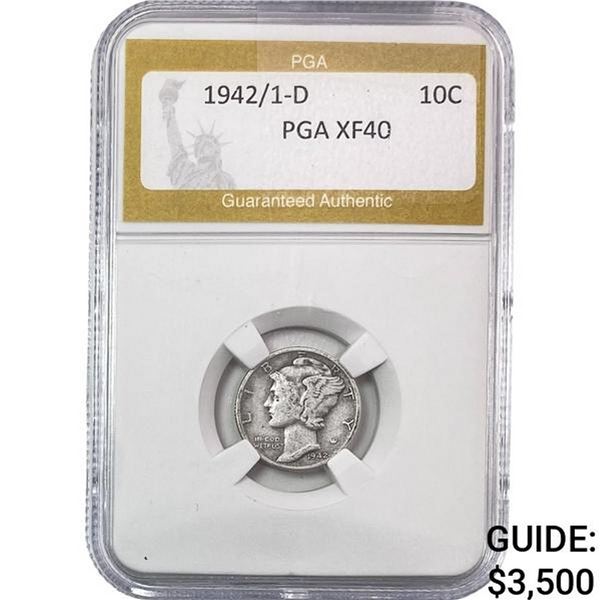 1942/1-D Mercury Silver Dime PGA XF40