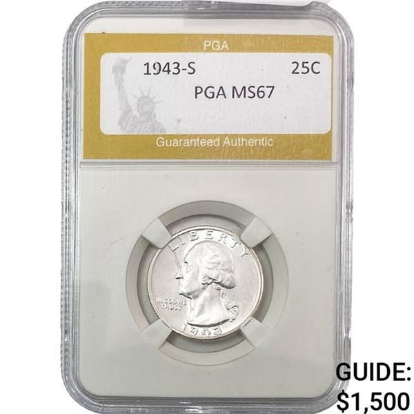 1943-S Washington Silver Quarter PGA MS67