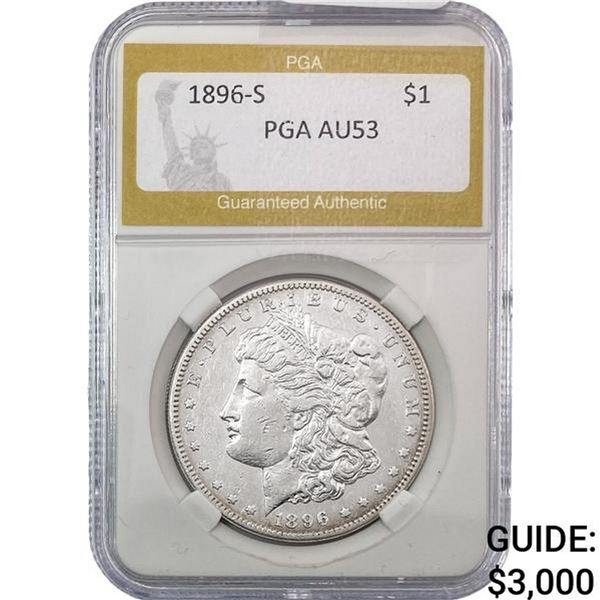 1896-S Morgan Silver Dollar PGA AU53