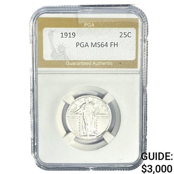 1919 Standing Liberty Quarter PGA MS64 FH