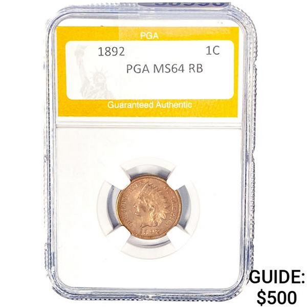 1892 Indian Head Cent PGA MS64 RB