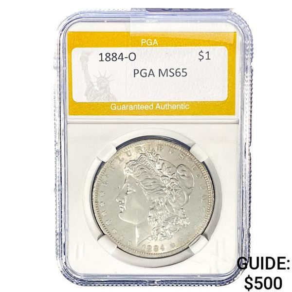 1884-O Morgan Silver Dollar PGA MS65