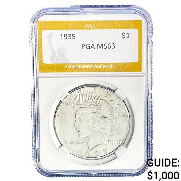 1935 Silver Peace Dollar PGA MS63
