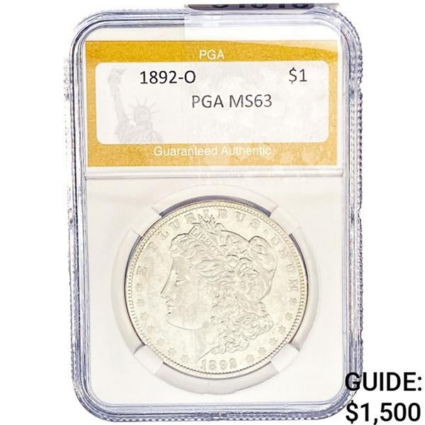 1892-O Morgan Silver Dollar PGA MS63