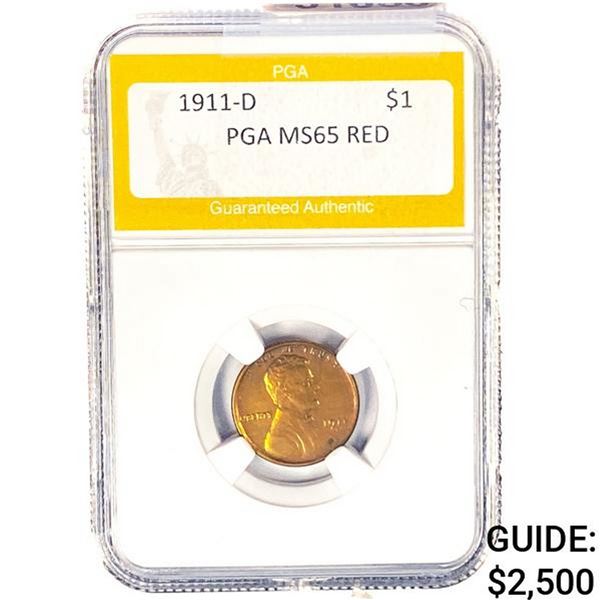 1911-D Wheat Cent PGA MS65 RED