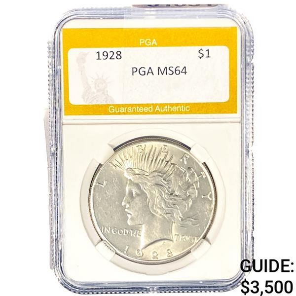 1928 Silver Peace Dollar PGA MS64