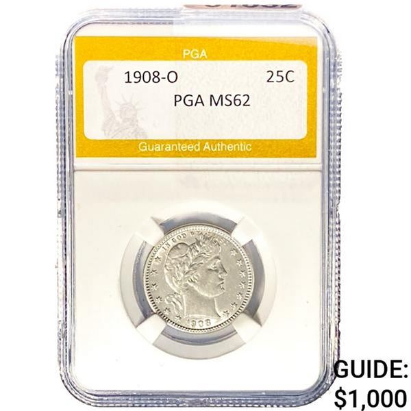 1908-O Barber Quarter PGA MS62
