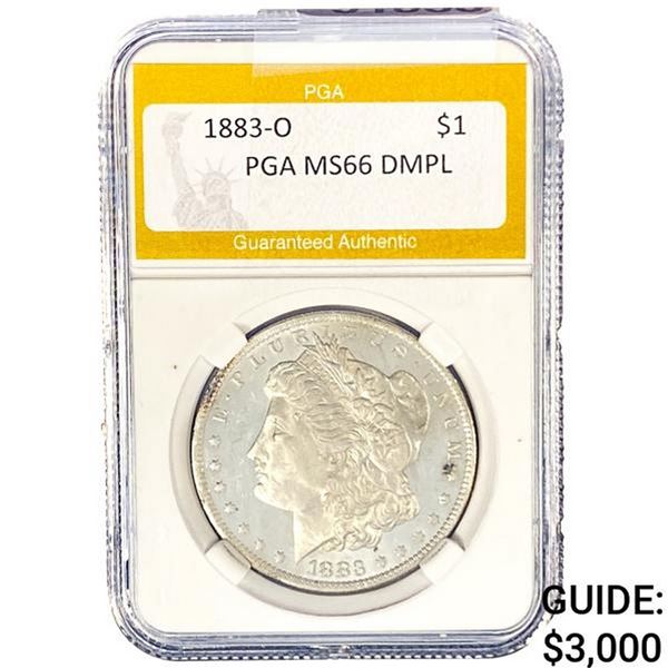 1883-O Morgan Silver Dollar PGA MS66 DMPL