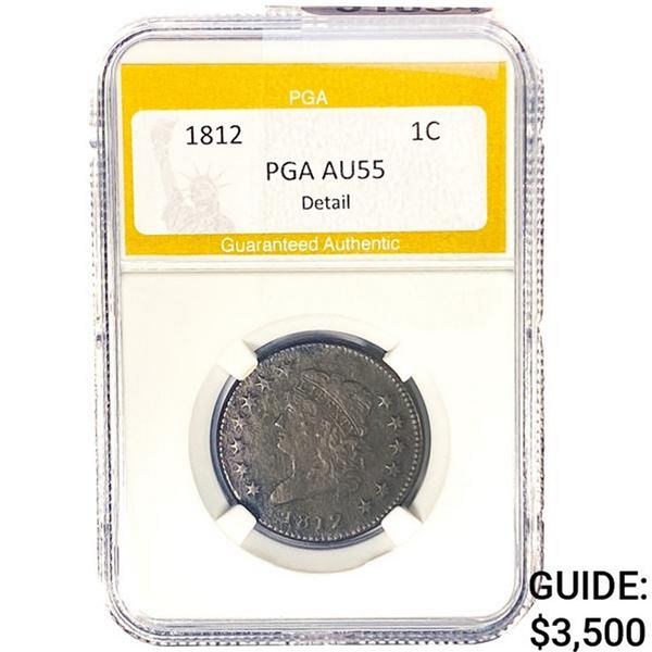 1812 Classic Head Large Cent PGA AU55 DETAIL