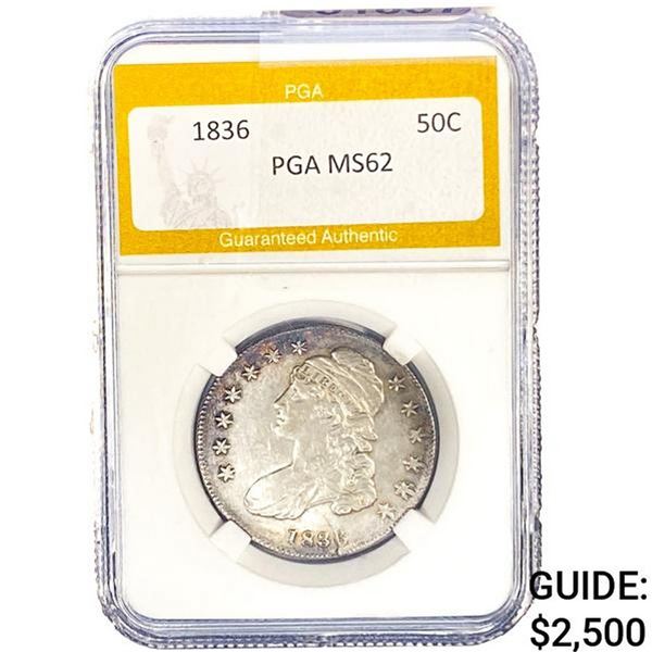 1836 Capped Bust Half Dollar PGA MS62