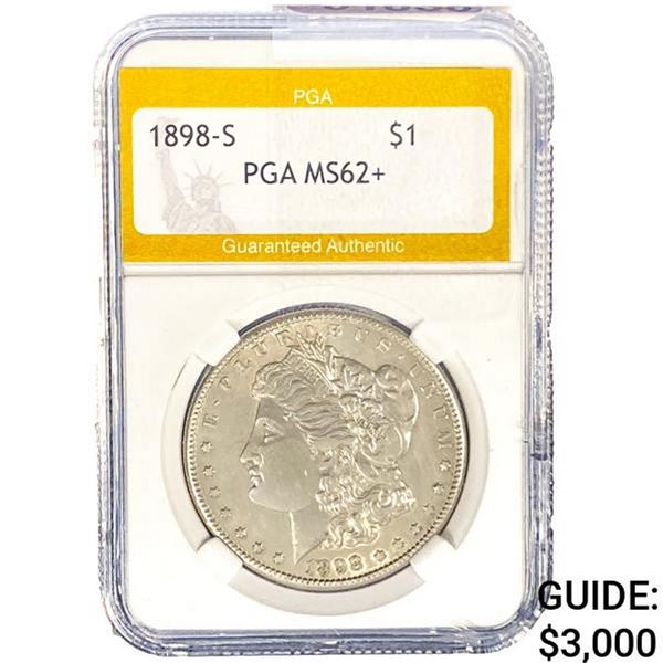 1898-S Morgan Silver Dollar PGA MS62+