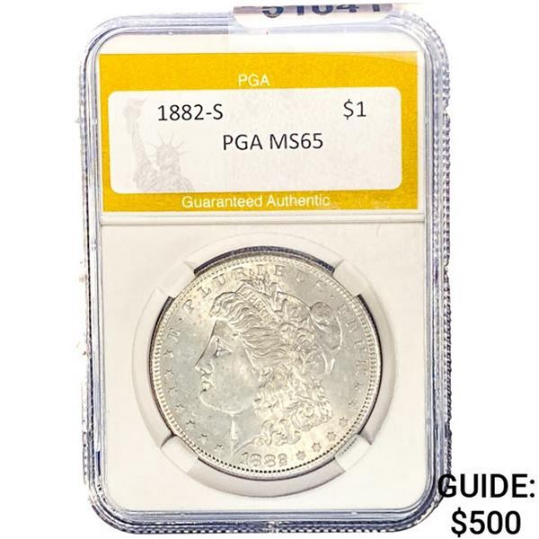 1882-S Morgan Silver Dollar PGA MS65