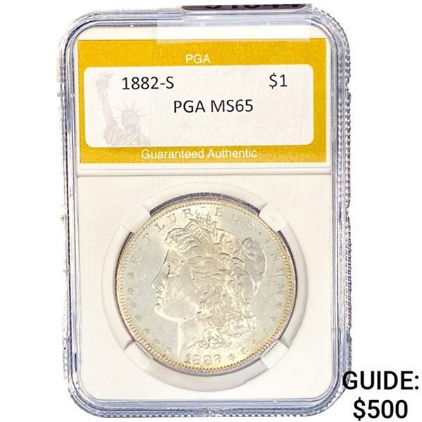 1882-S Morgan Silver Dollar PGA MS65