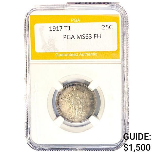 1917 Standing Liberty Quarter PGA MS63 T1 FH