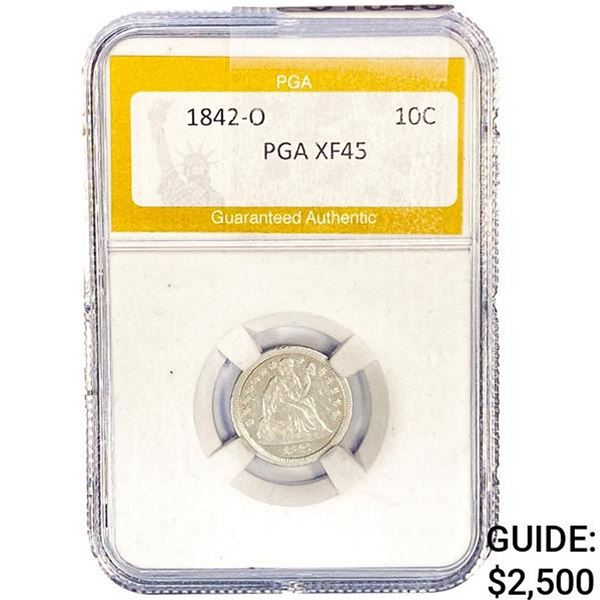 1842-O Seated Liberty Dime PGA XF45