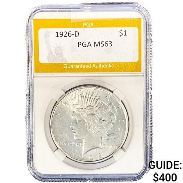1926-D Silver Peace Dollar PGA MS63
