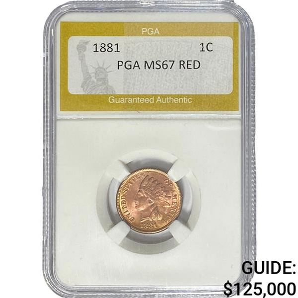 1881 Indian Head Cent PGA MS67 RED