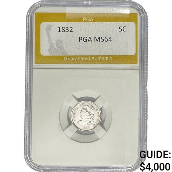 1832 Capped Bust Half Dime PGA MS64