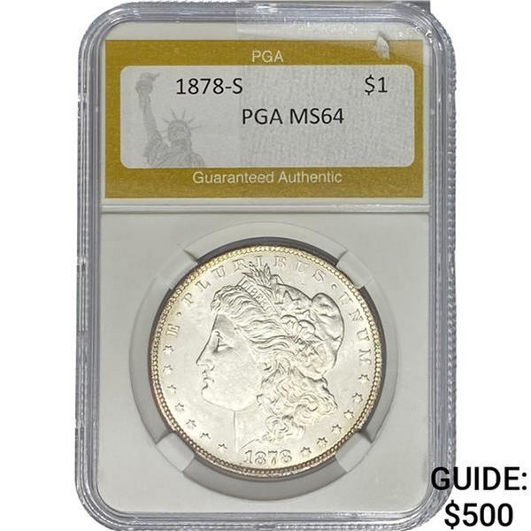 1878-S Morgan Silver Dollar PGA MS64