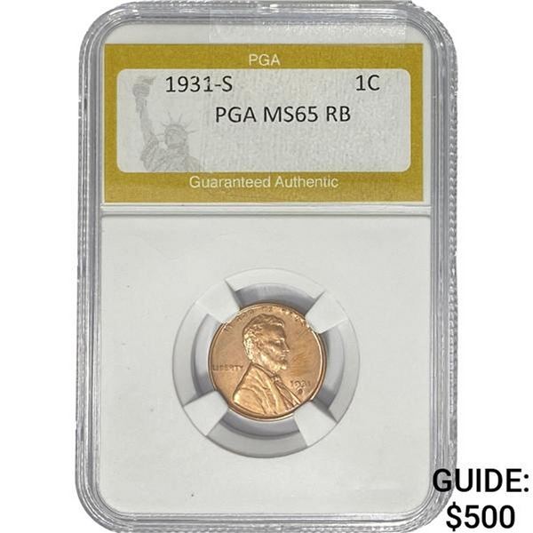 1931-S Wheat Cent PGA MS65 RB