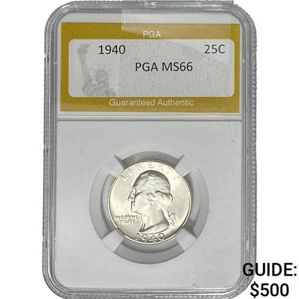 1940 Washington Silver Quarter PGA MS66